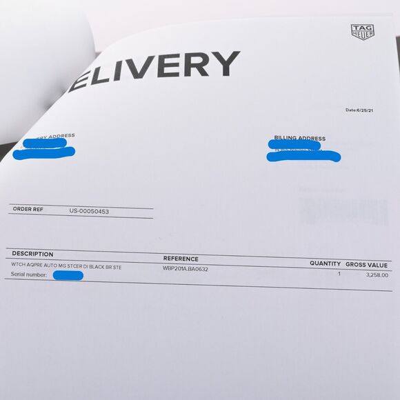 TAG Heuer Aquaracer WBP201A Black Ceramic 43mm Men's Auto Watch Box & Papers - Picture 15 of 15